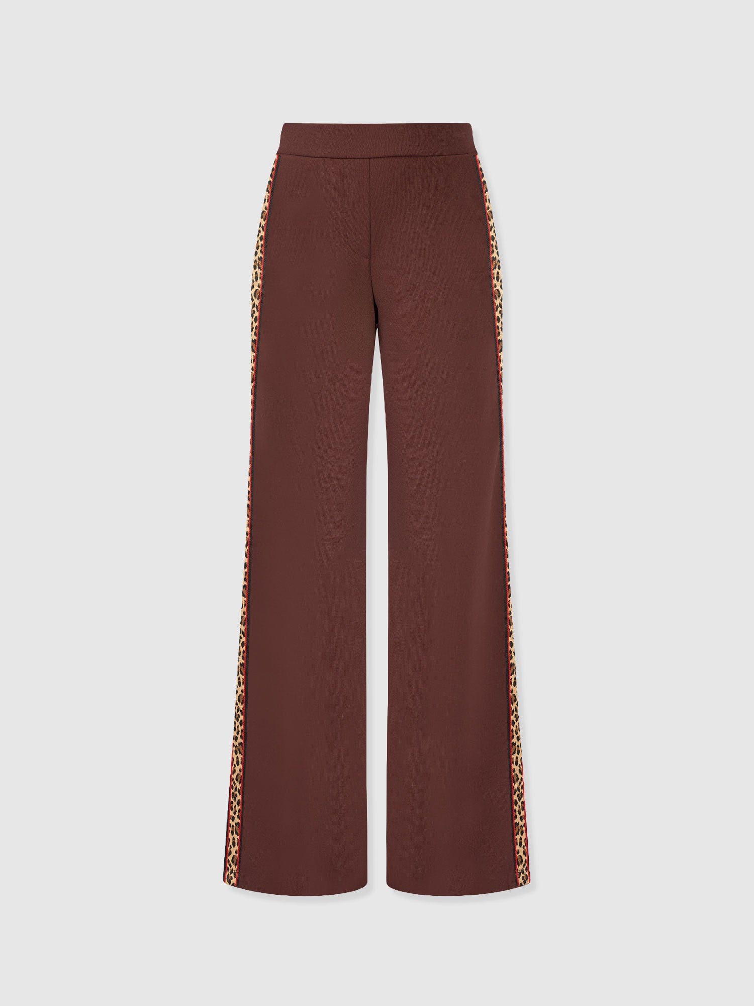 Victory Straight Leg Pant - Maroon - Leopard - Women's Trousers | Saint + Sofia® EU